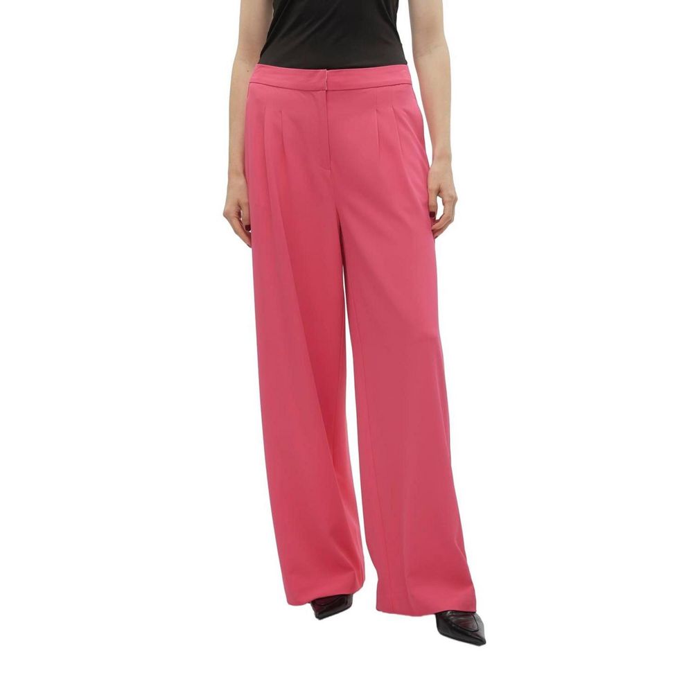 Pink Polyester Pant Vero Moda