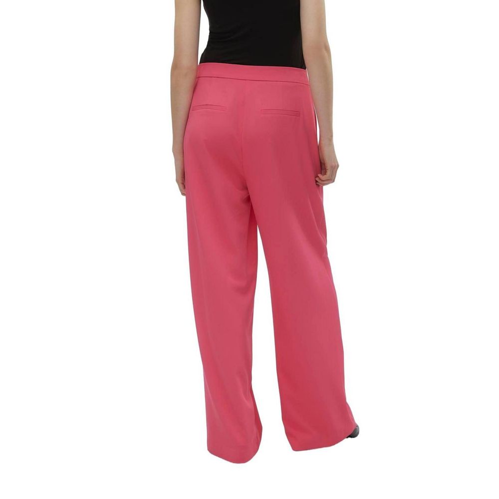 Pink Polyester Pant Vero Moda