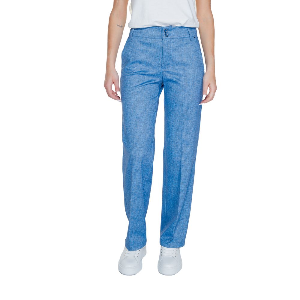 Blue Polyester Pant Street One