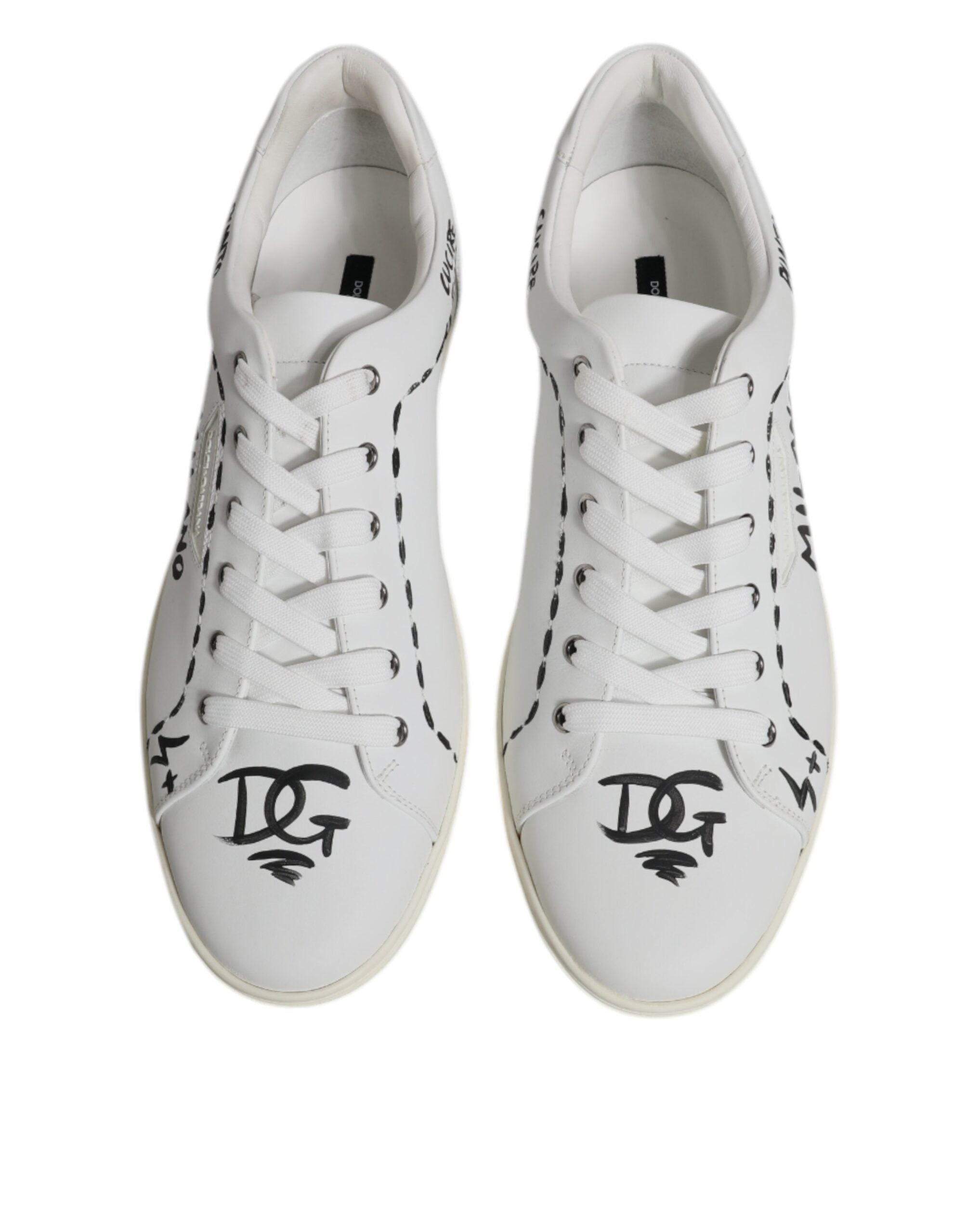 White Leather Milano Low Top Sneakers Shoes Dolce & Gabbana