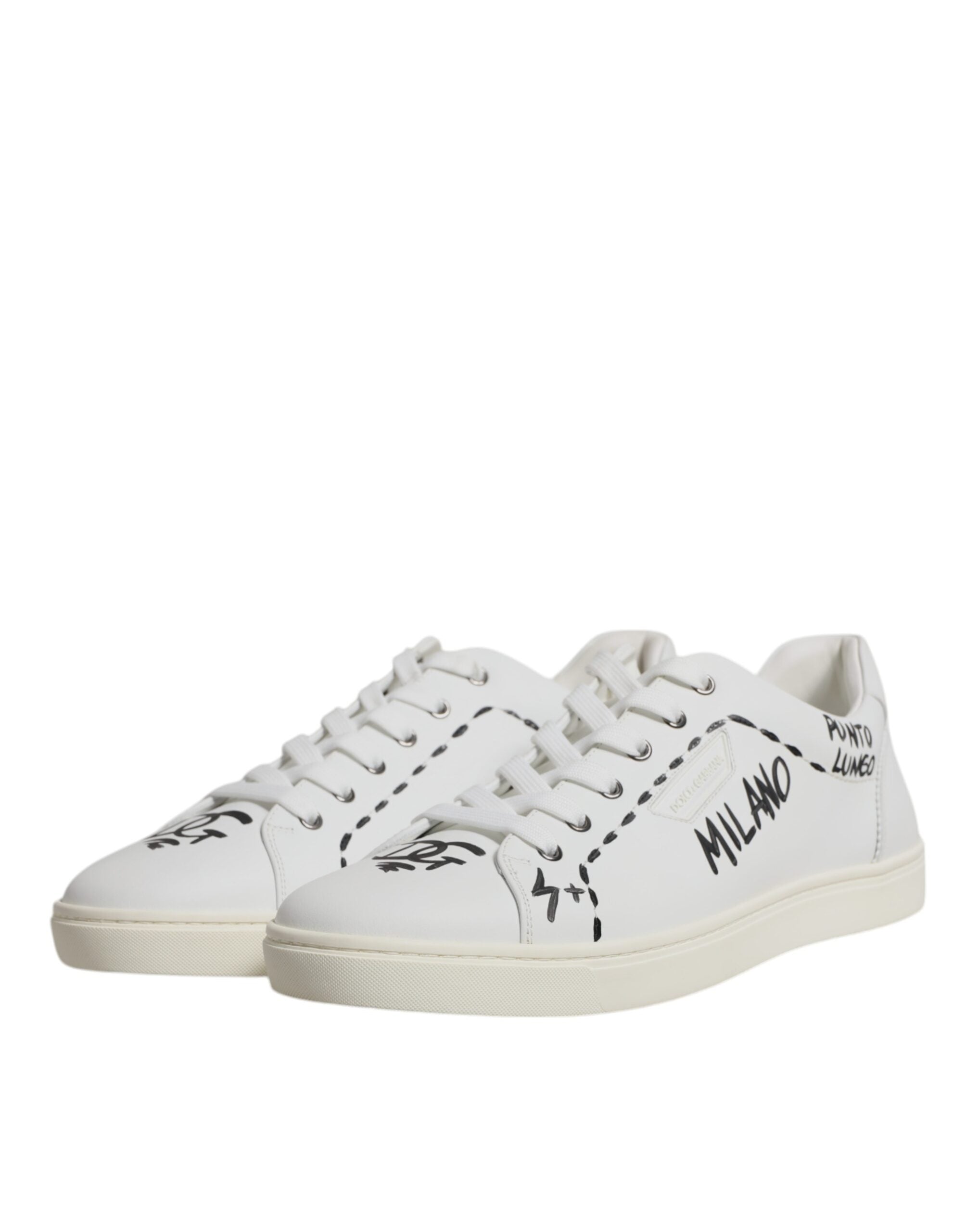 White Leather Milano Low Top Sneakers Shoes Dolce & Gabbana