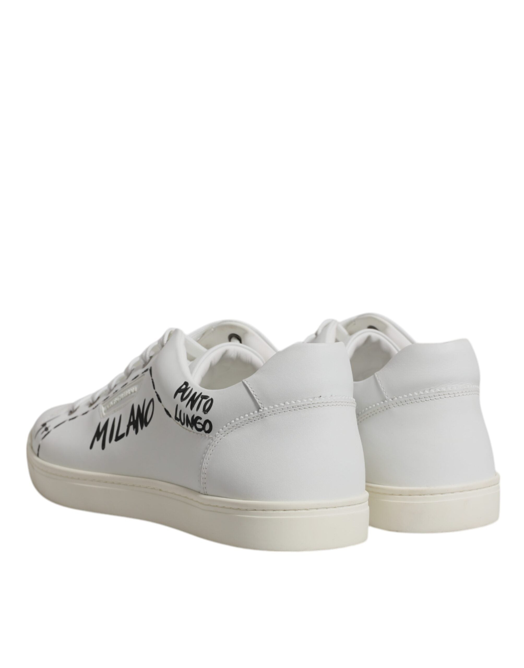 White Leather Milano Low Top Sneakers Shoes Dolce & Gabbana