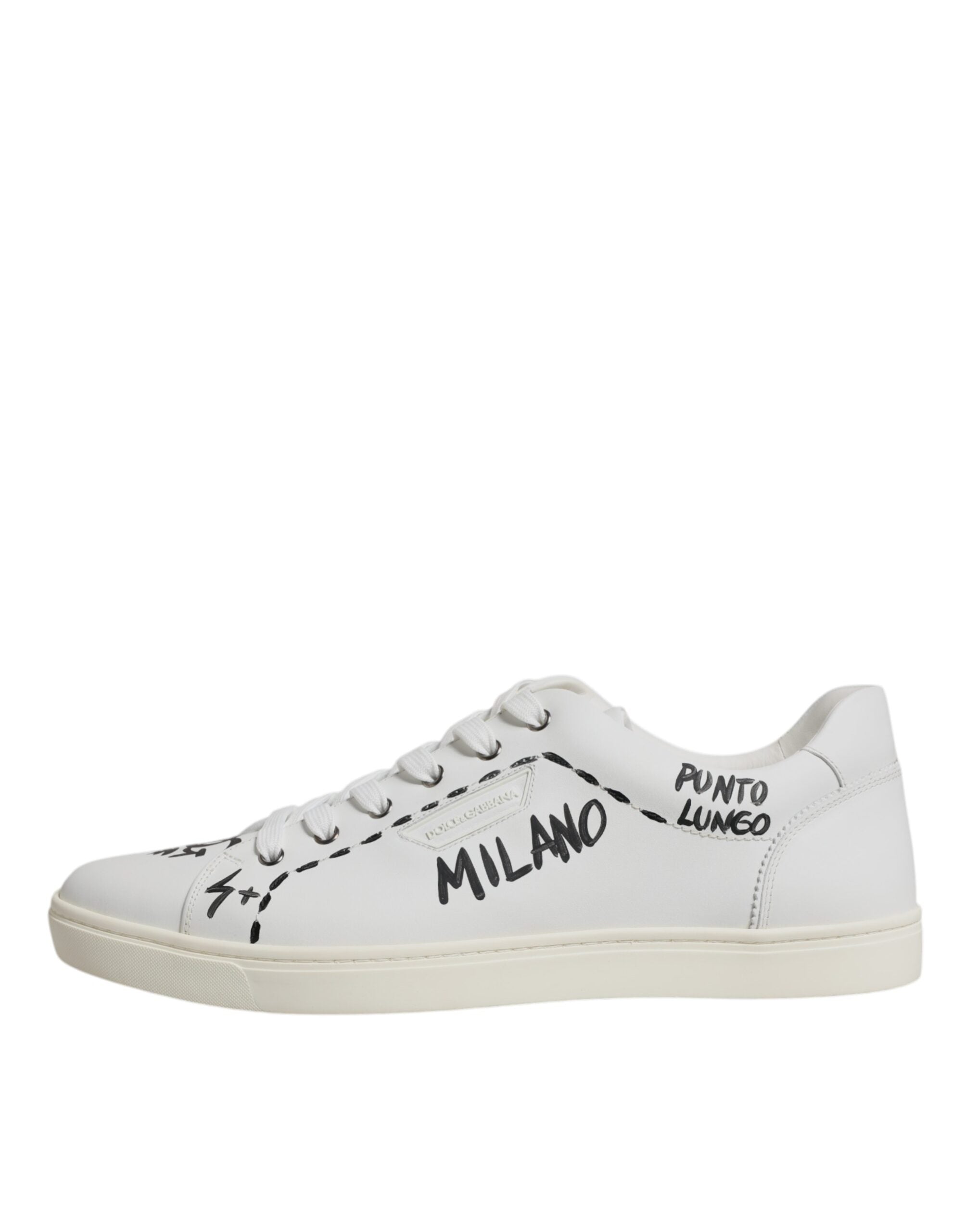 White Leather Milano Low Top Sneakers Shoes Dolce & Gabbana