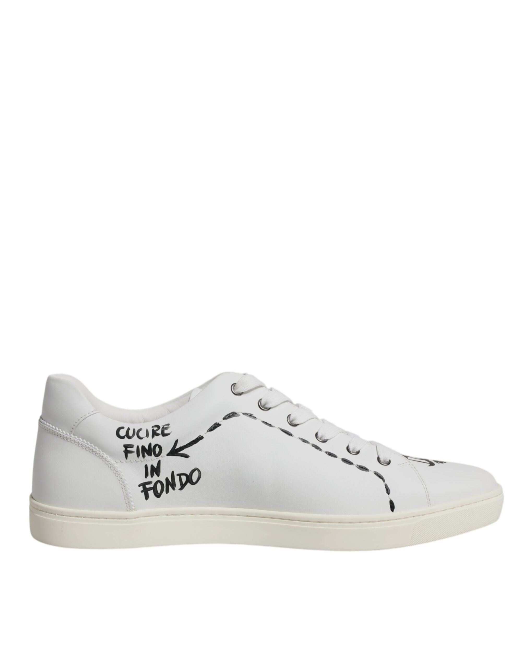 White Leather Milano Low Top Sneakers Shoes Dolce & Gabbana