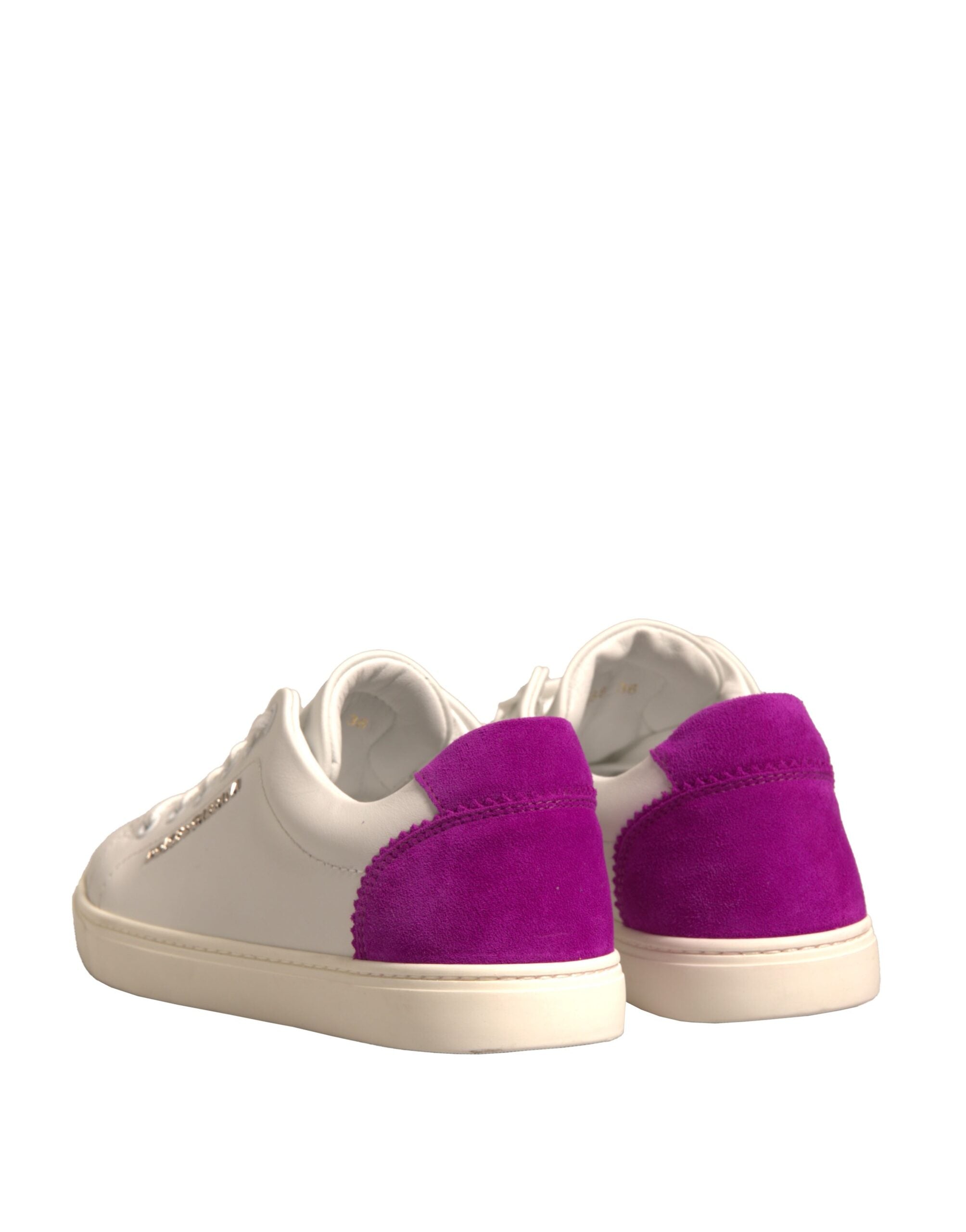 White Suede Leather Low Top Sneakers Shoes Dolce & Gabbana
