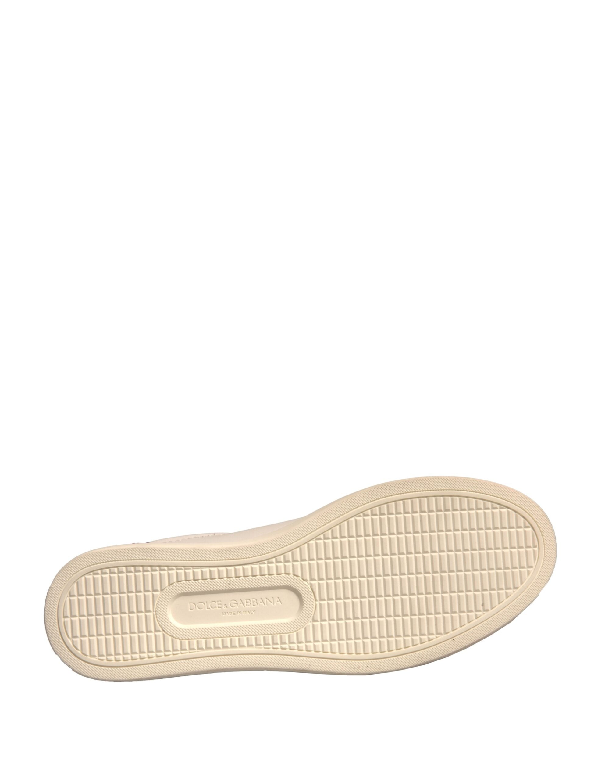 White Suede Leather Low Top Sneakers Shoes Dolce & Gabbana