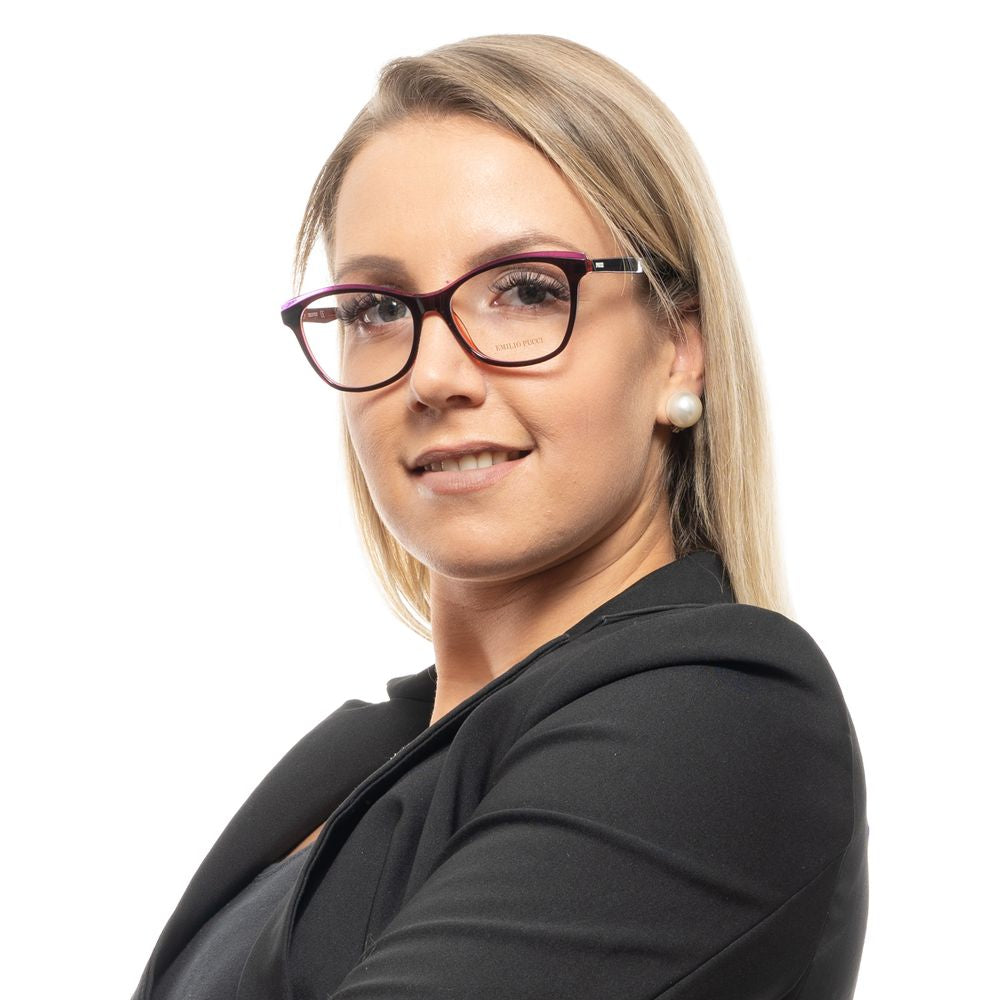 Burgundy Women Glasses Frame Emilio Pucci