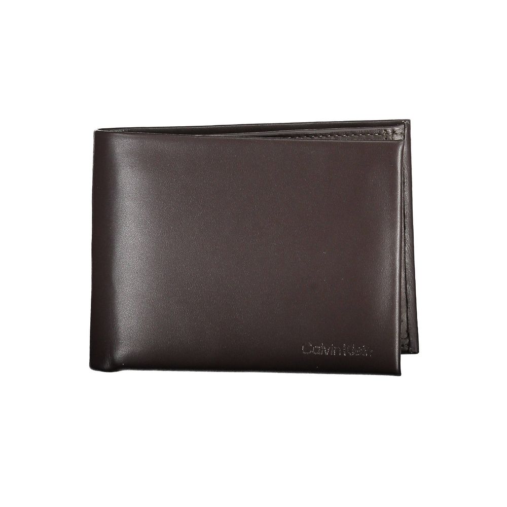 Brown Leather Men Wallet Calvin Klein
