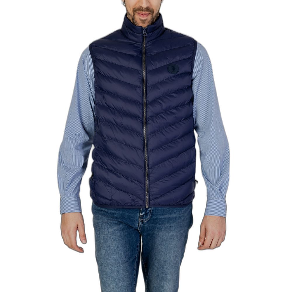 Blue Polyamide Sleveless Jacket U.S. POLO ASSN.