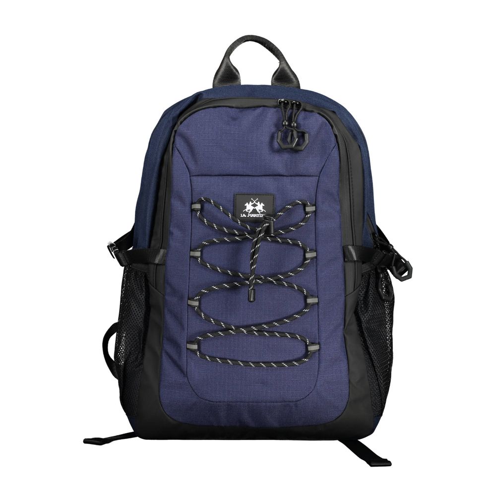 Blue Polyester Men Backpack La Martina