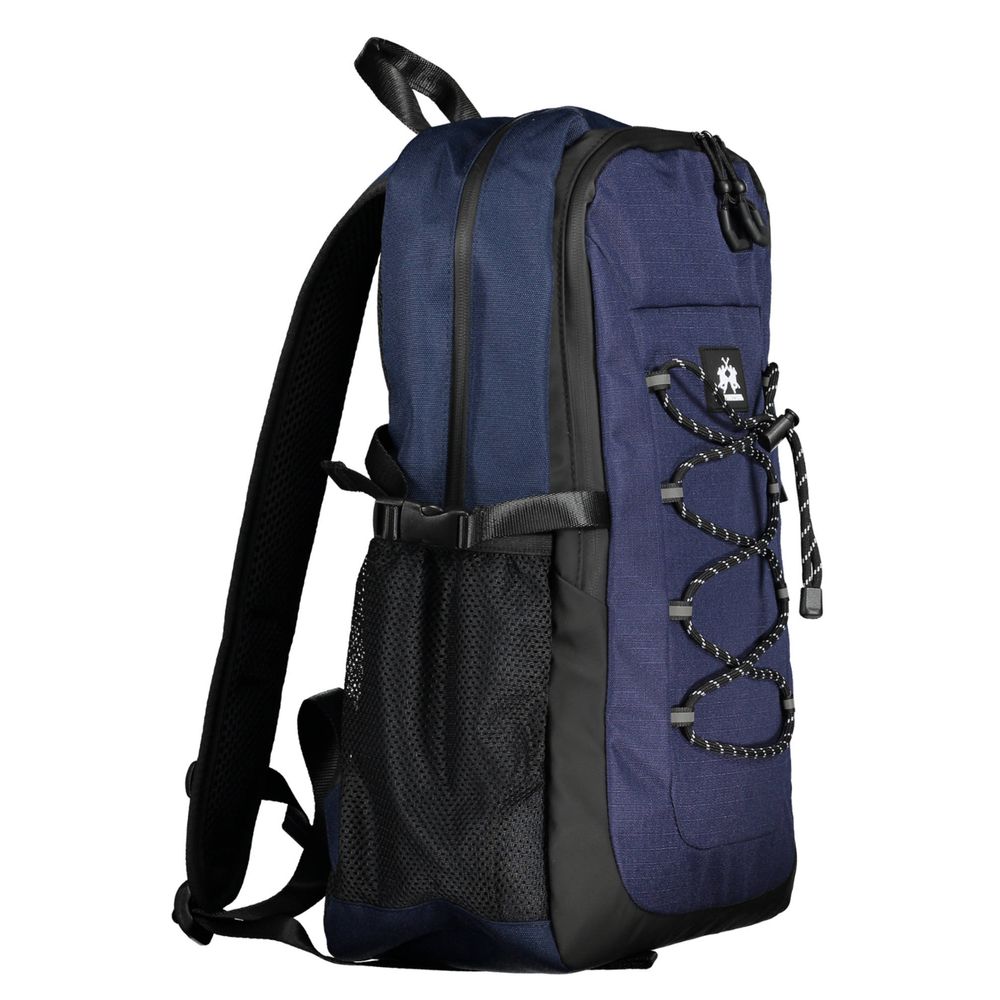 Blue Polyester Men Backpack La Martina