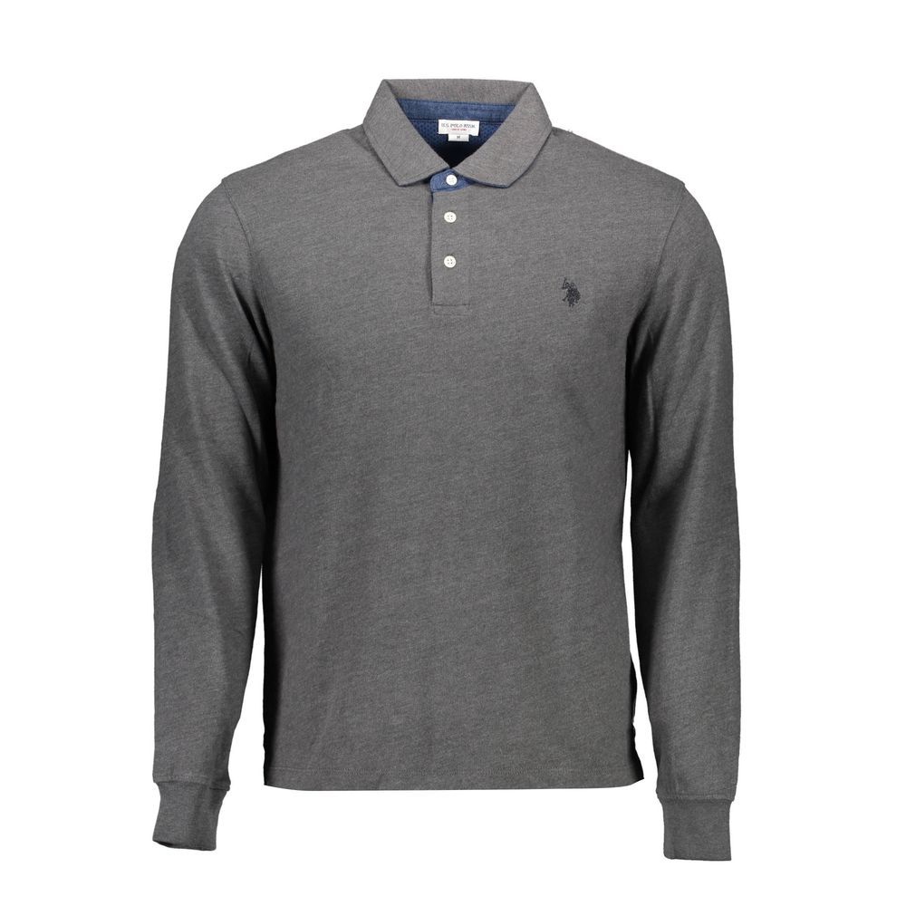 Gray Cotton Men Polo Shirt U.S. POLO ASSN.