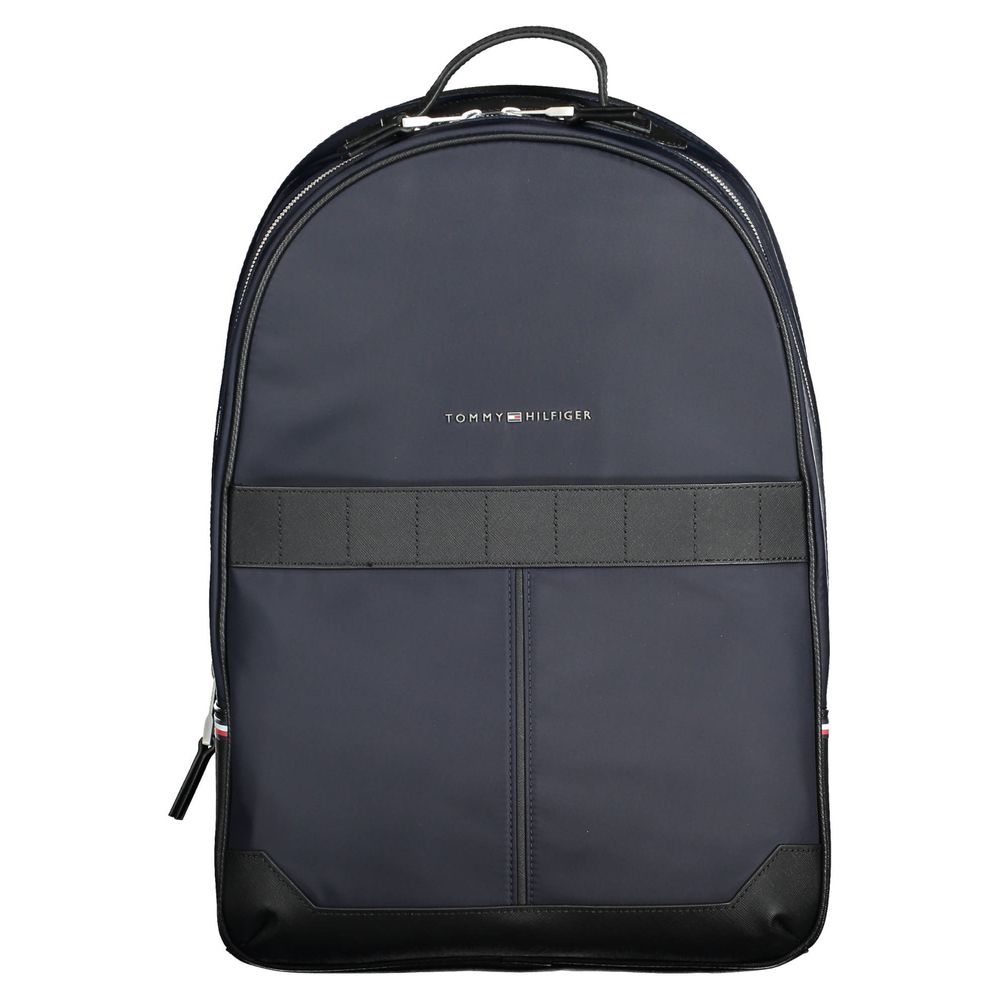 Blue Polyester Men Backpack Tommy Hilfiger