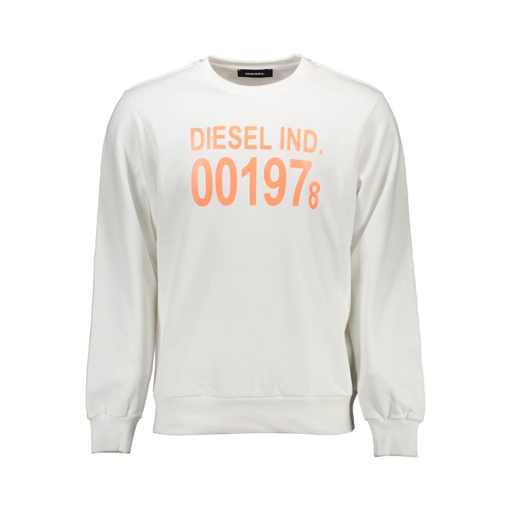 White Cotton Men Sweater Diesel