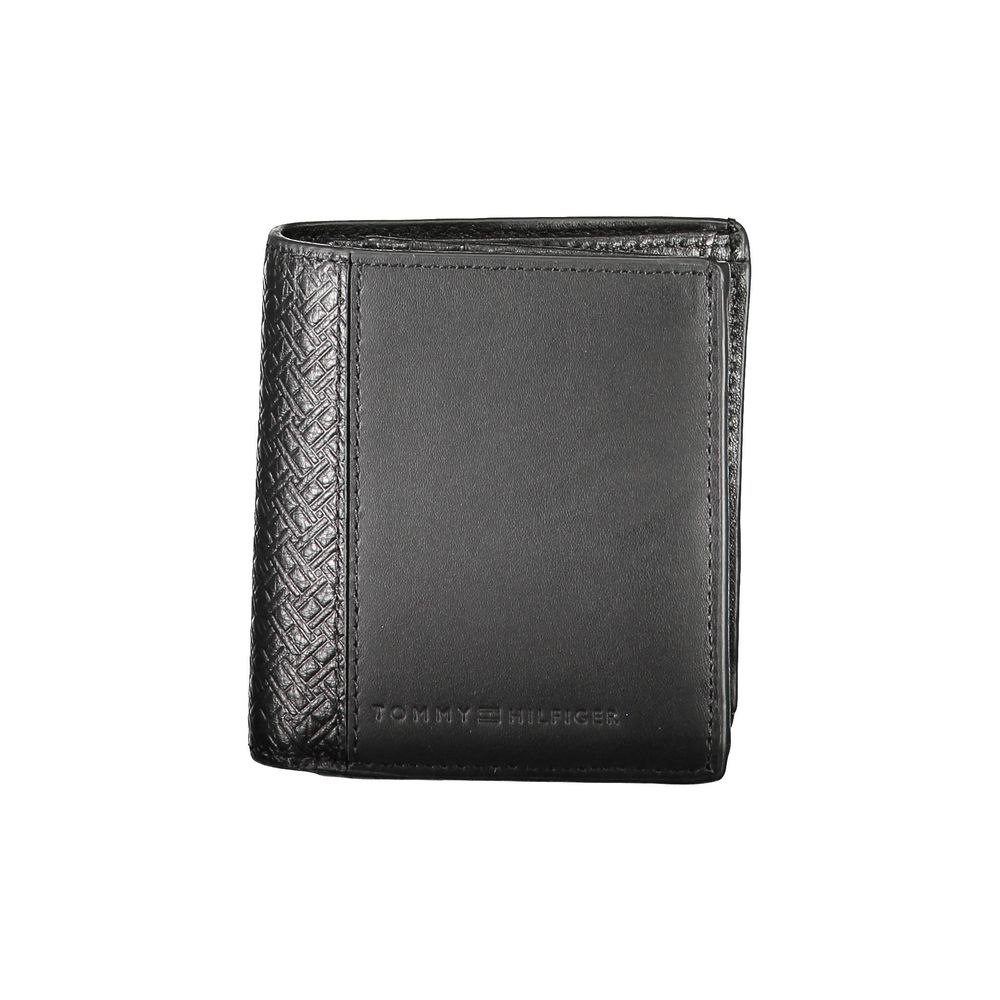 Black Leather Men Wallet Tommy Hilfiger