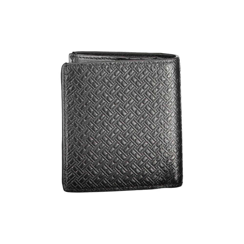 Black Leather Men Wallet Tommy Hilfiger