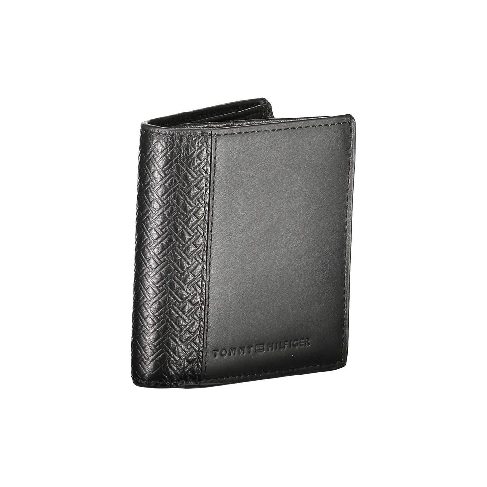 Black Leather Men Wallet Tommy Hilfiger