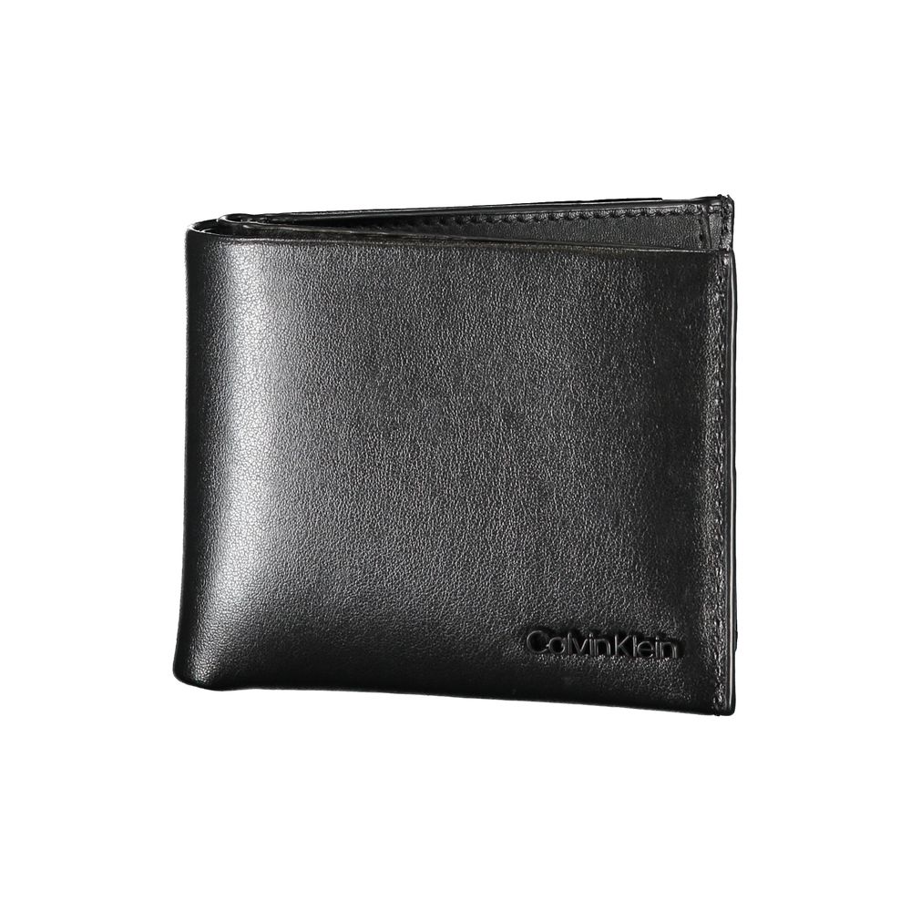 Elegant Black Leather Dual-Compartment Wallet Calvin Klein