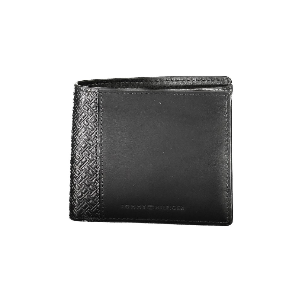 Black Leather Men Wallet Tommy Hilfiger