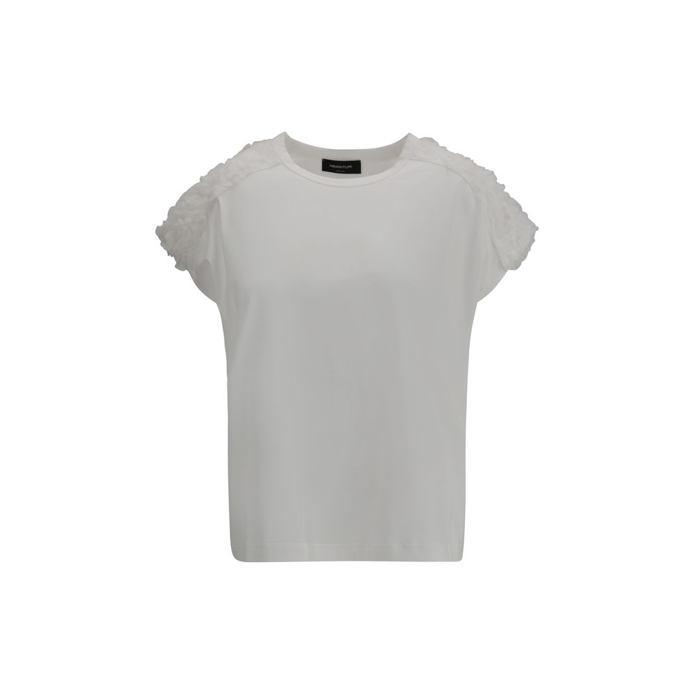 T-Shirt with tulle appliqués Fabiana Filippi