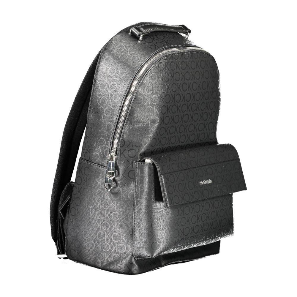 Black Polyester Men Backpack Calvin Klein