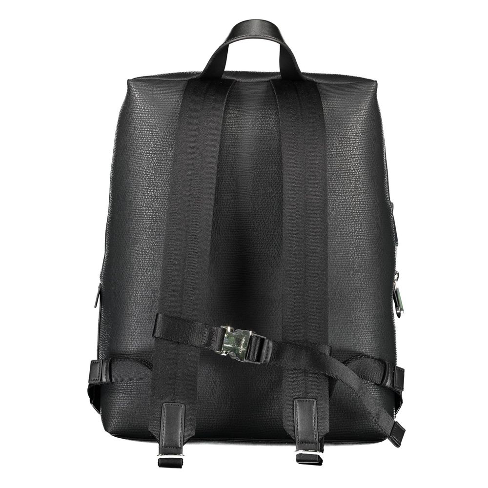 Black Polyester Men Backpack Calvin Klein