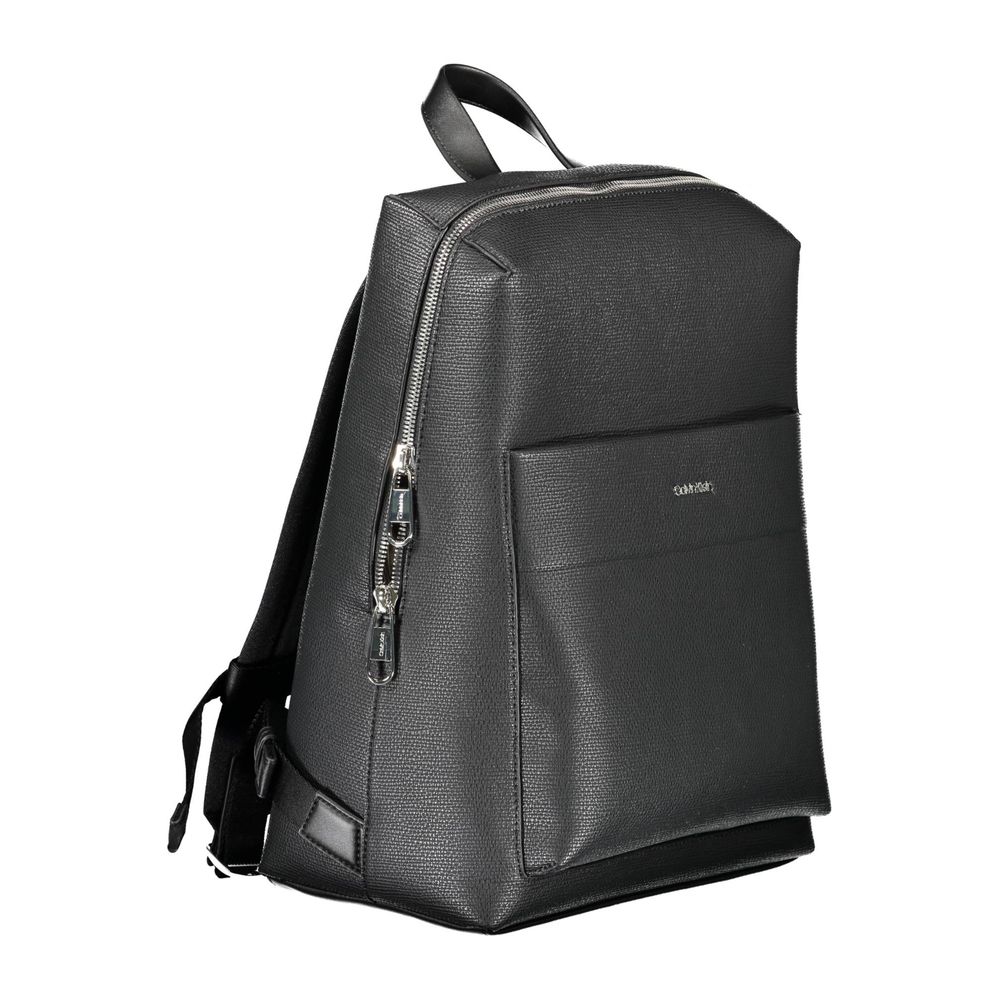Black Polyester Men Backpack Calvin Klein