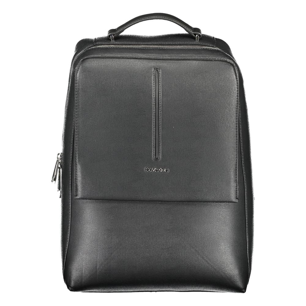 Black Polyester Men Backpack Calvin Klein