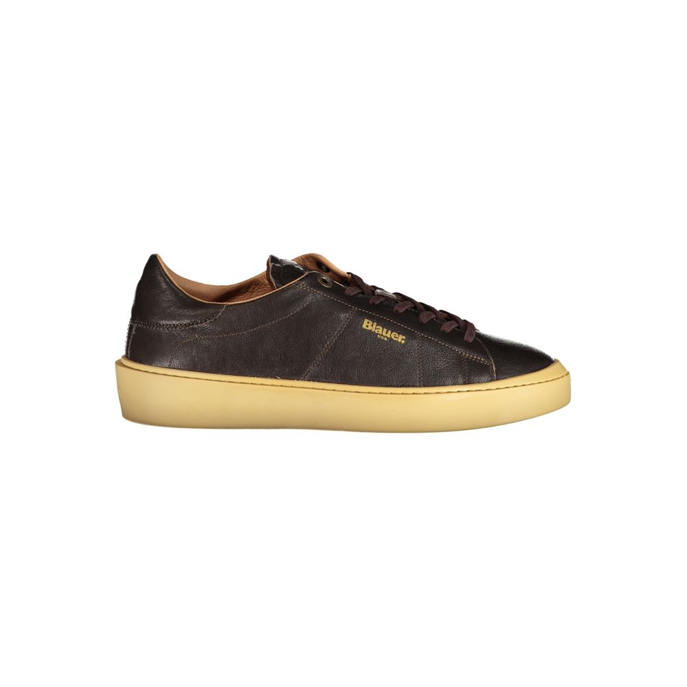 Brown Leather Men Sneaker Blauer
