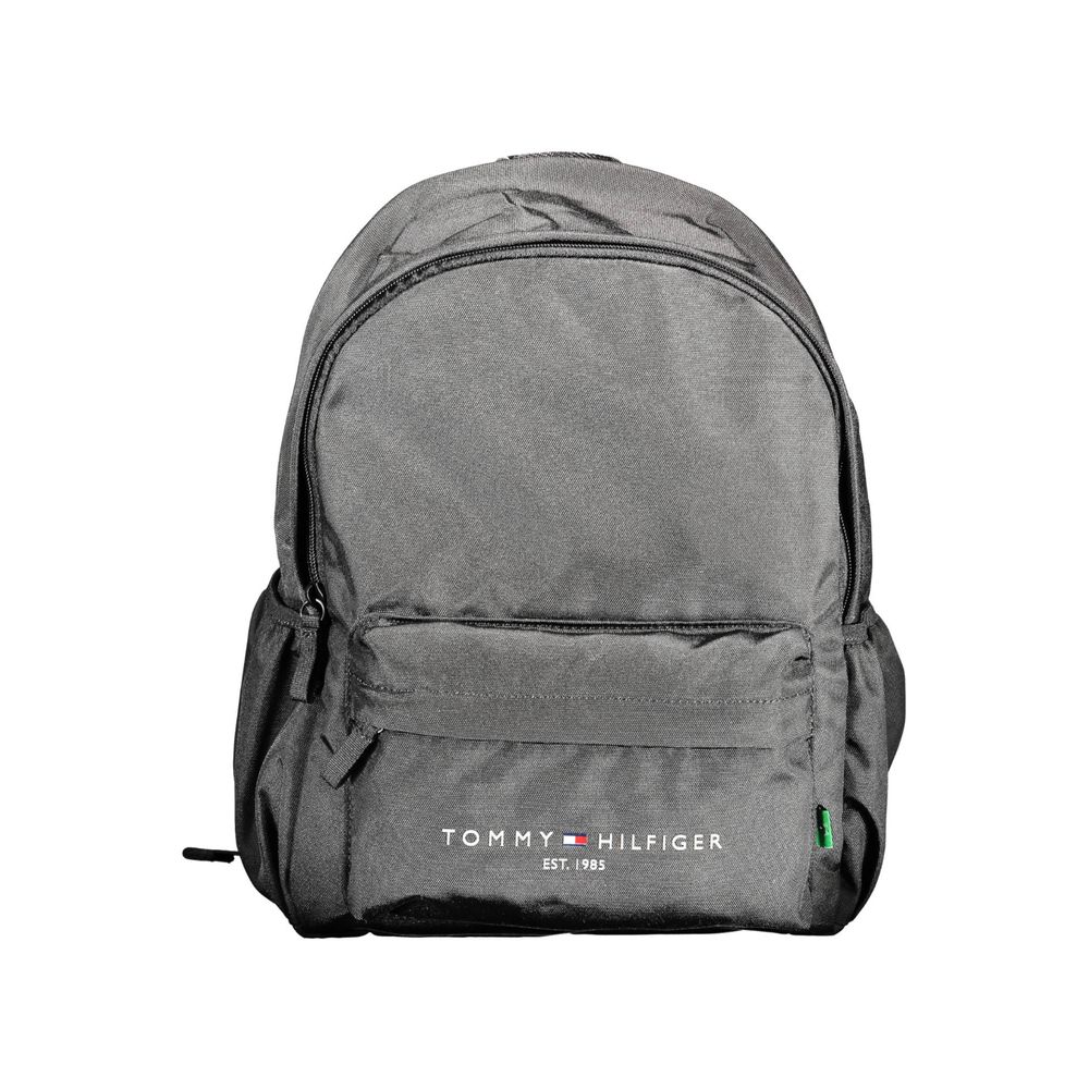 Black Polyester Men Backpack Tommy Hilfiger