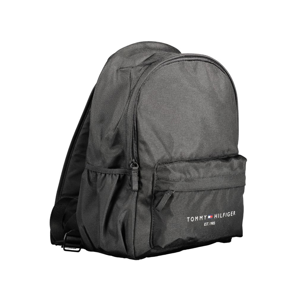 Black Polyester Men Backpack Tommy Hilfiger