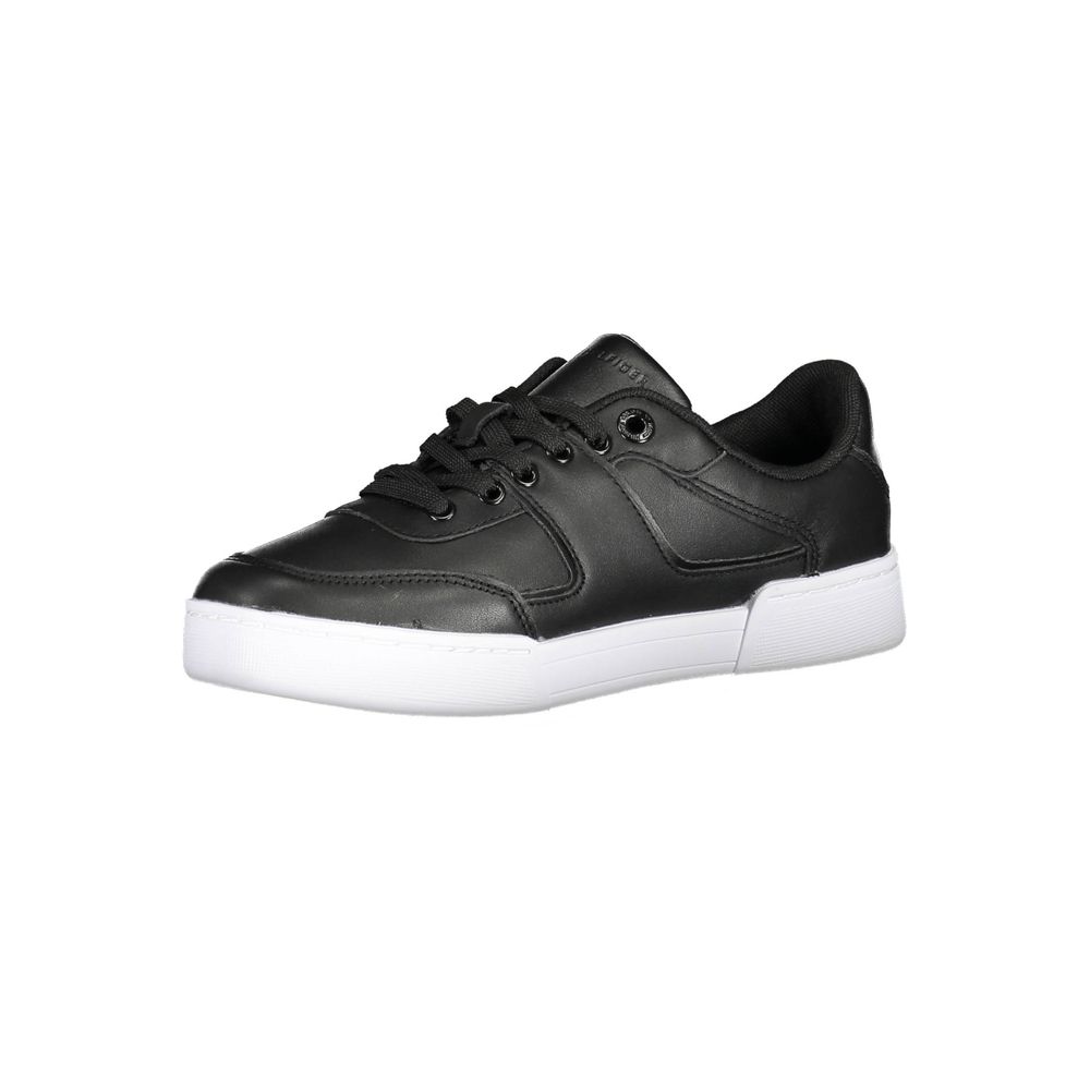 Black Leather Women Sneaker Tommy Hilfiger