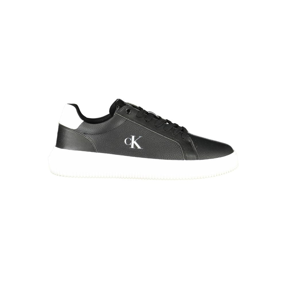 Black Leather Men Sneaker Calvin Klein