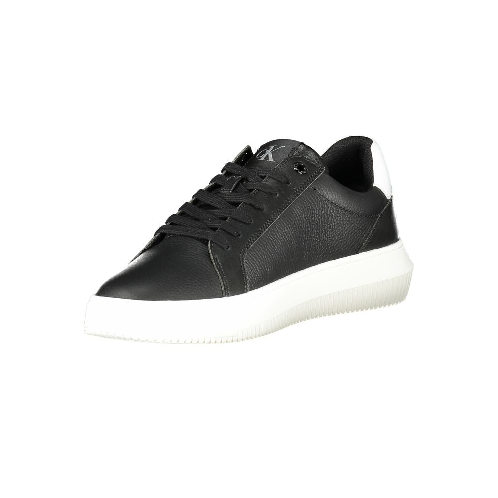 Black Leather Men Sneaker Calvin Klein
