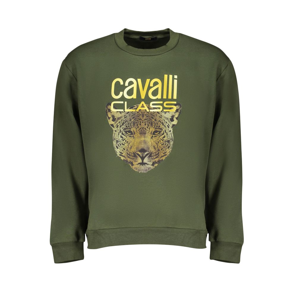 Green Cotton Men Sweater Cavalli Class