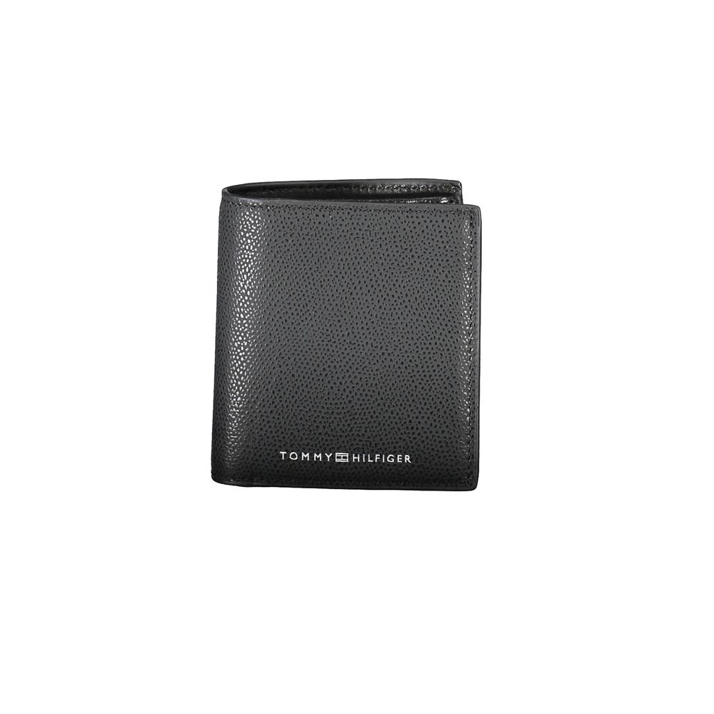Black Leather Men Wallet Tommy Hilfiger