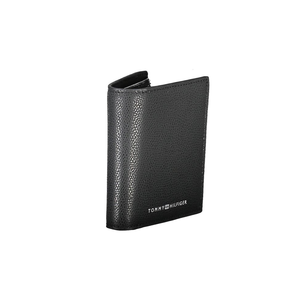 Black Leather Men Wallet Tommy Hilfiger