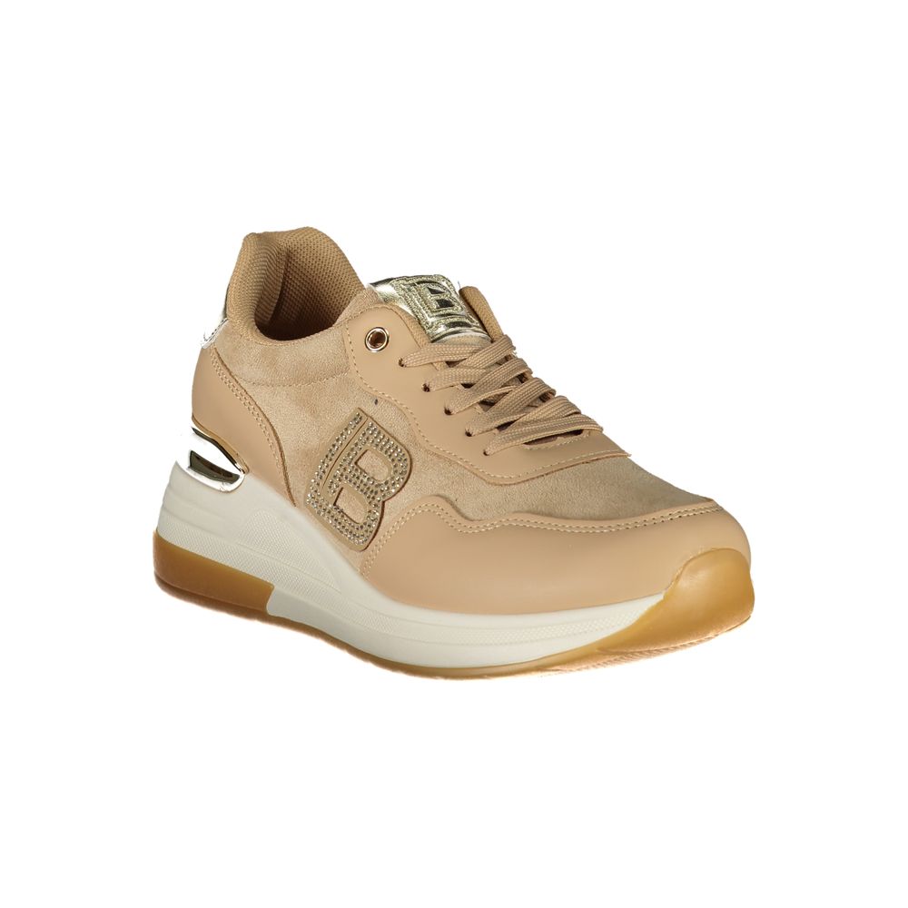 Beige Polyester Women Sneaker Laura Biagiotti