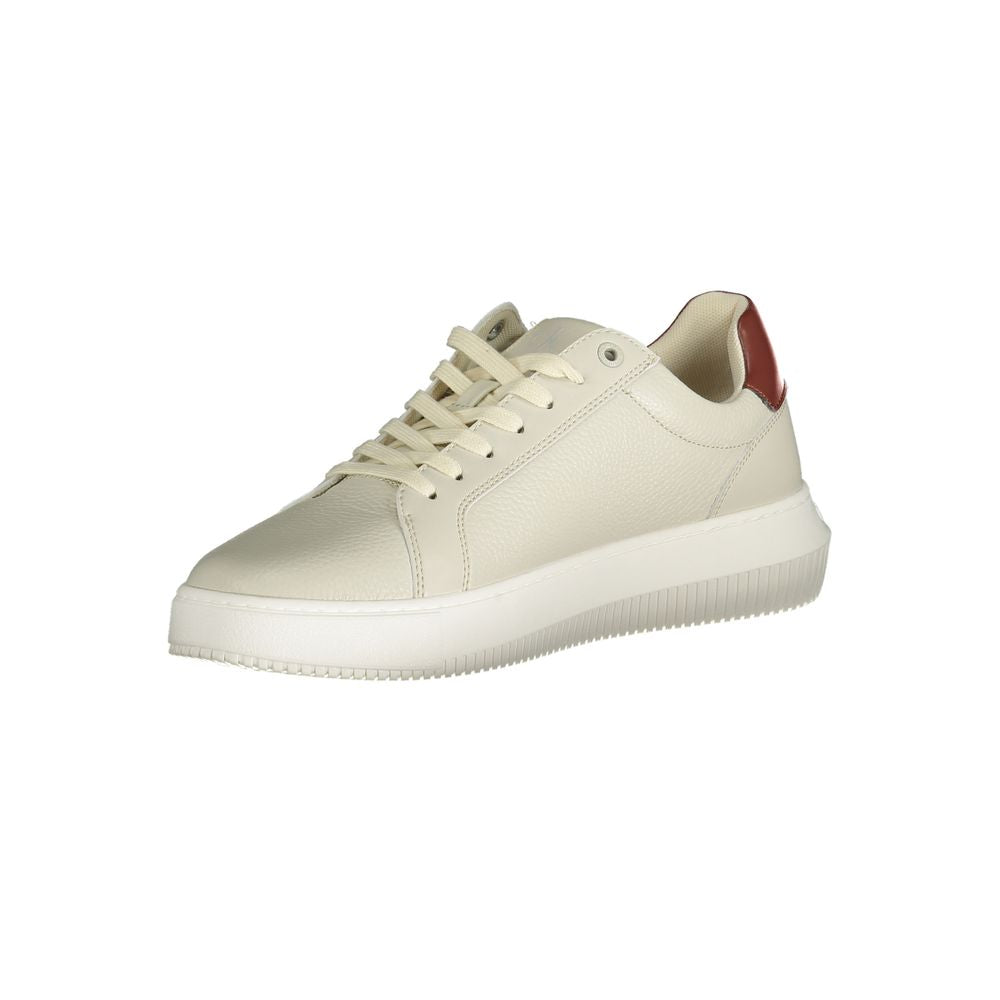 Brown Leather Men Sneaker Calvin Klein