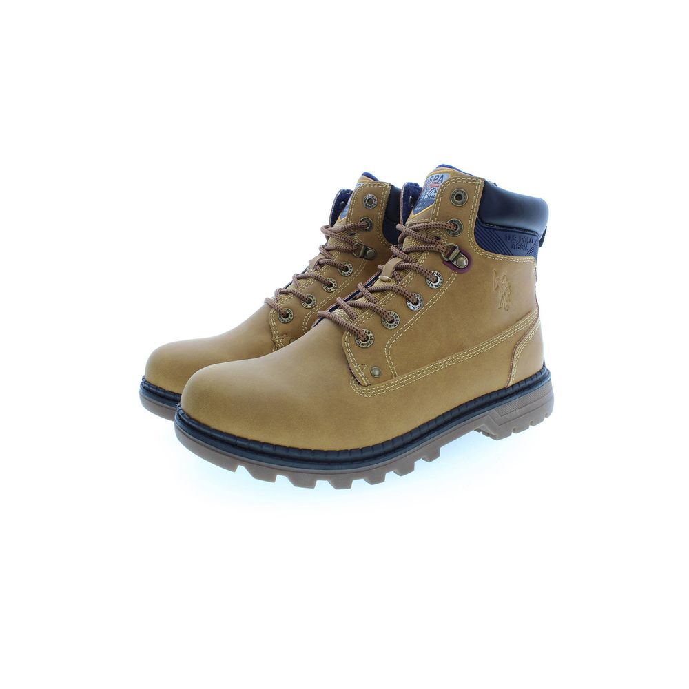 Beige Polyester Men Boot U.S. POLO ASSN.