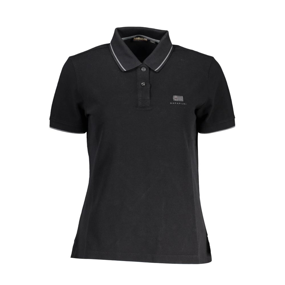 Black Cotton Women Polo Shirt Napapijri