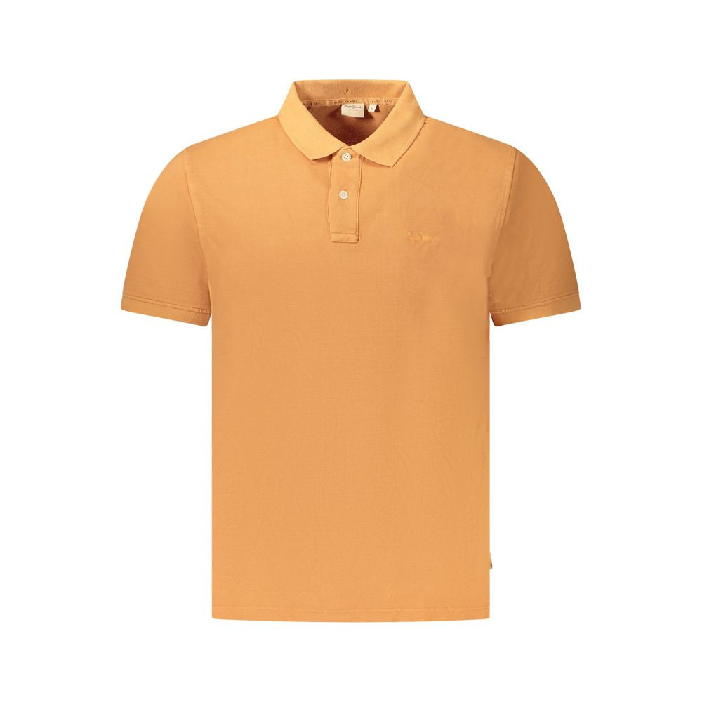 Orange Cotton Men Polo Shirt Pepe Jeans