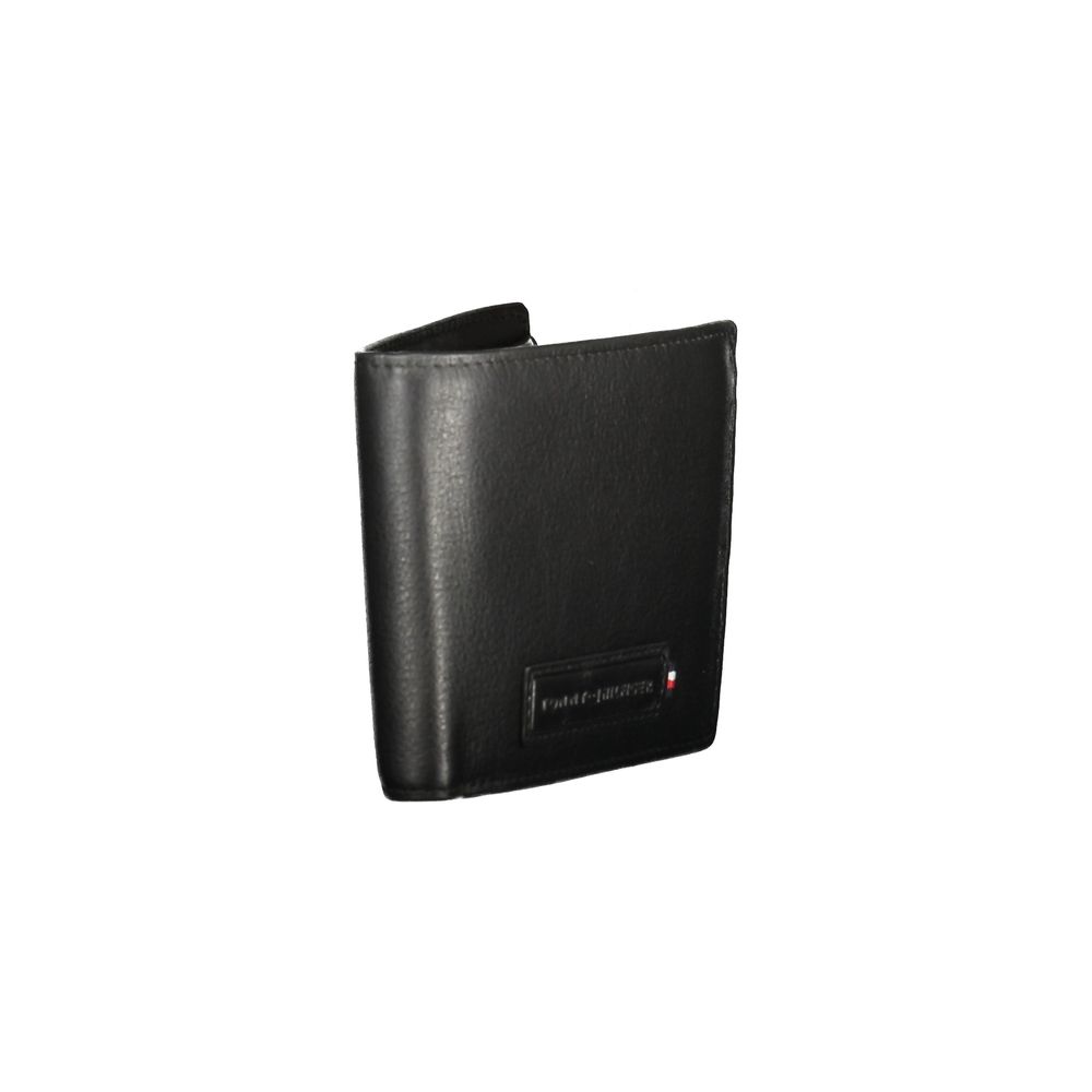 Black Leather Men Wallet Tommy Hilfiger