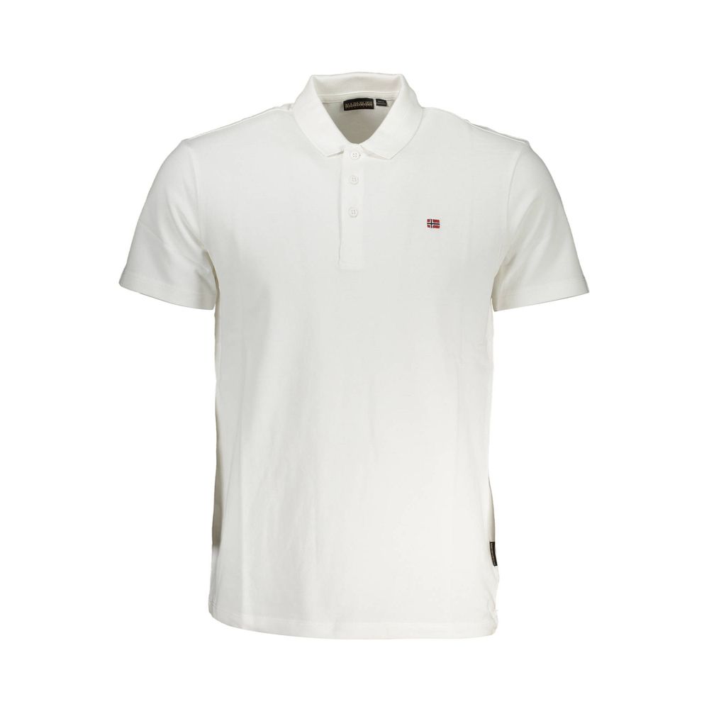 White Cotton Men Polo Shirt Napapijri