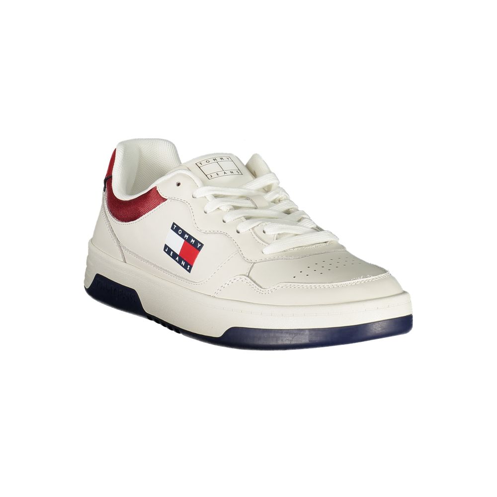 White Leather Men Sneaker Tommy Hilfiger
