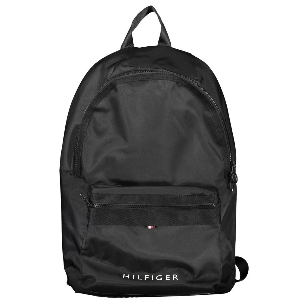 Black Polyester Men Backpack Tommy Hilfiger