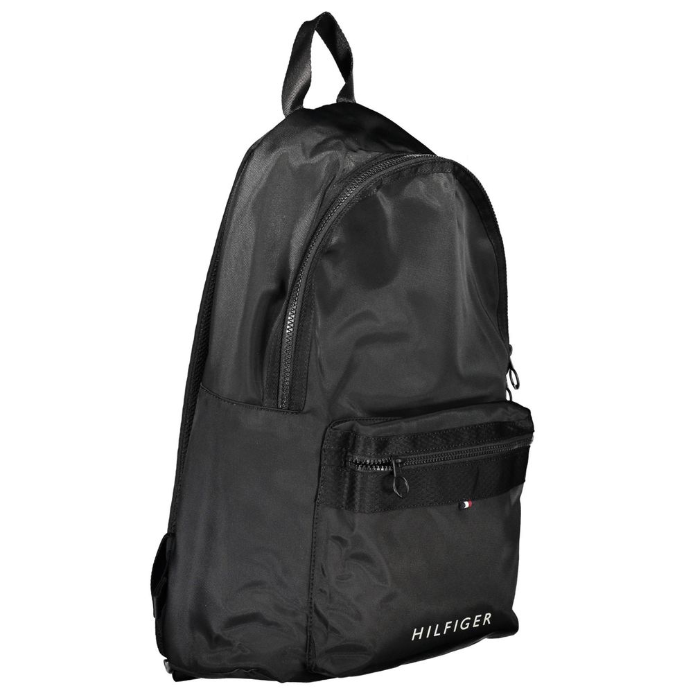 Black Polyester Men Backpack Tommy Hilfiger