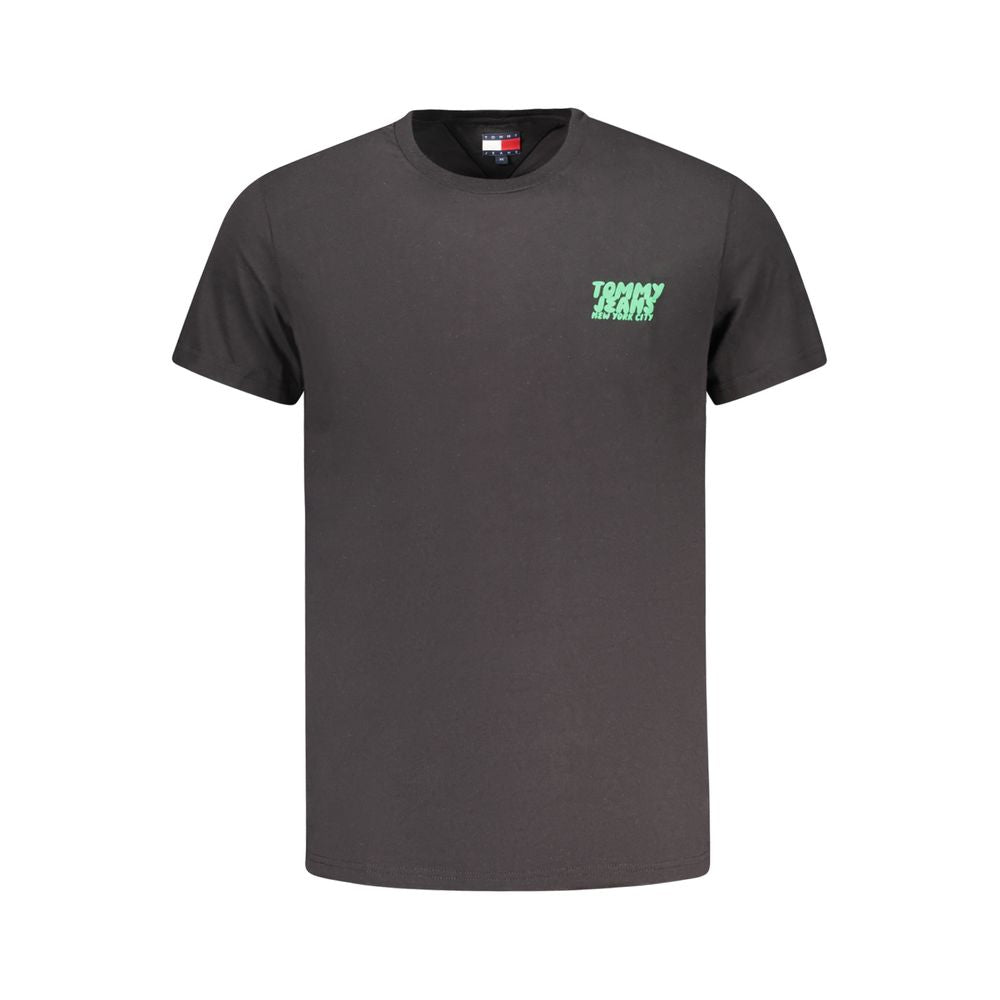 Black Cotton Men T-Shirt Tommy Hilfiger