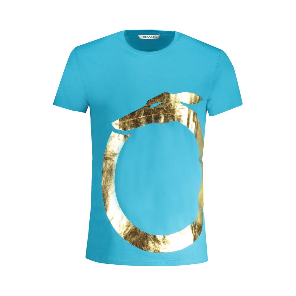 Light Blue Cotton Men T-Shirt Trussardi