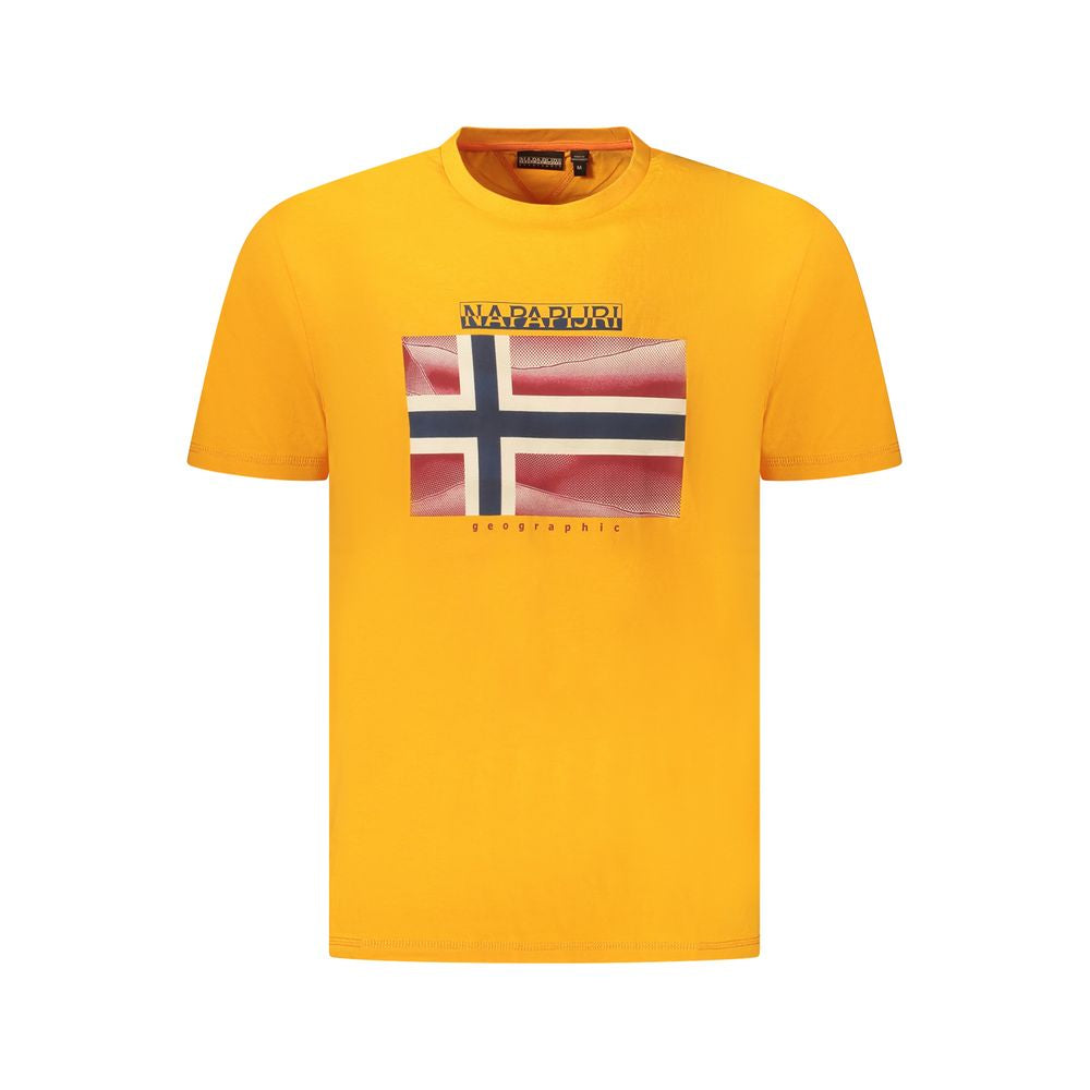 Orange Cotton Men T-Shirt Napapijri
